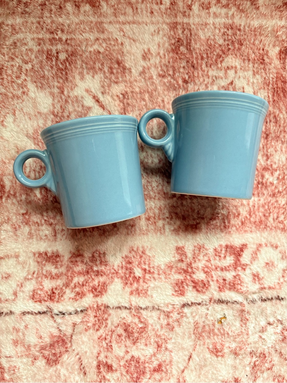 Fiestaware Periwinkle Ceramic Mug Pair with Round Handles